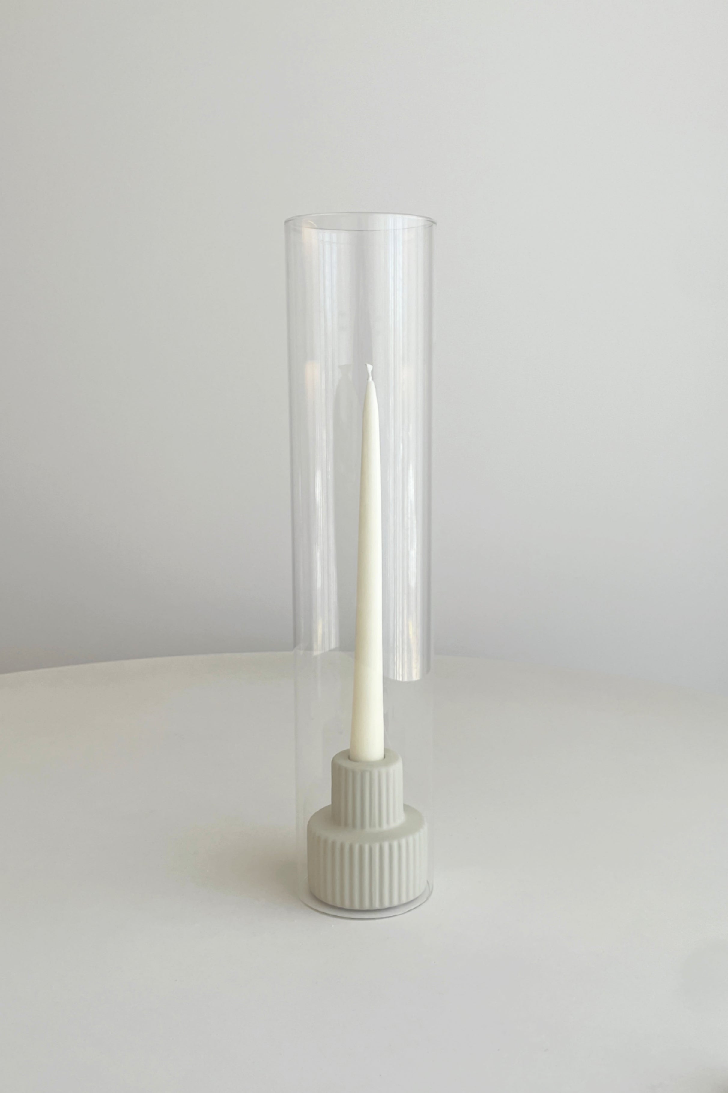 Ceramic Ribbed Taper Candle Holder